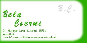 bela cserni business card